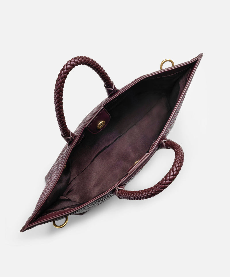 Ipekyol Intrecciato Tote Bag Dark Purple