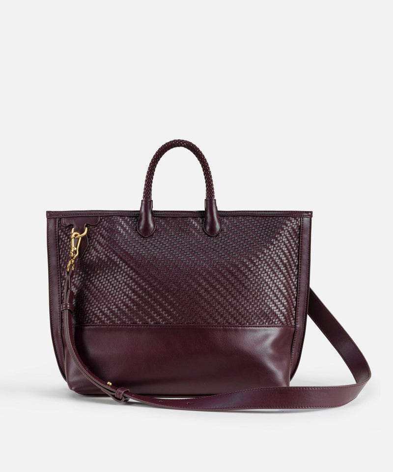 Ipekyol Intrecciato Tote Bag Dark Purple