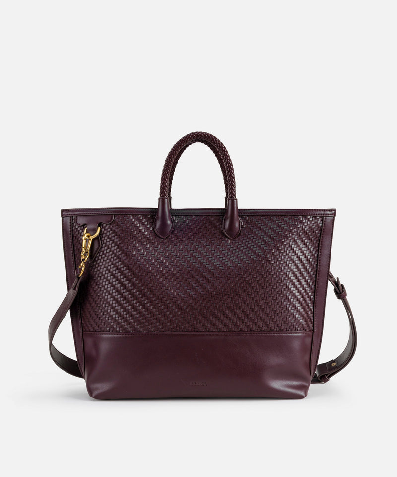 Ipekyol Intrecciato Tote Bag Dark Purple
