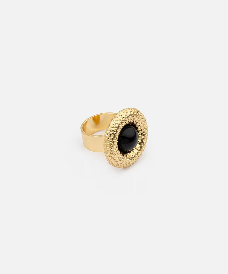 Ipekyol Textured Ring With Contrasting Stones Gold