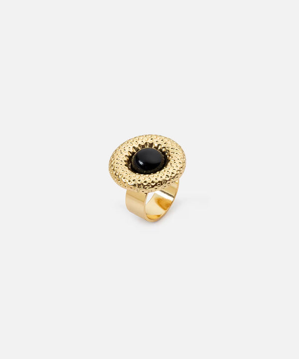 Ipekyol Textured Ring With Contrasting Stones Gold