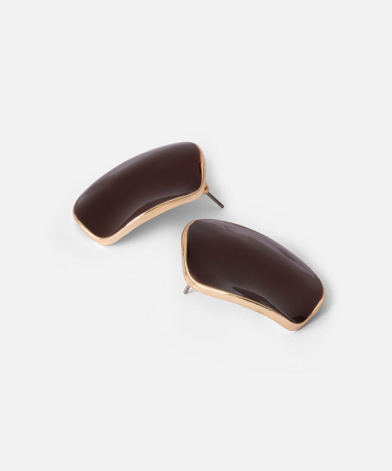 Ipekyol Enamel Earrings Bordoux