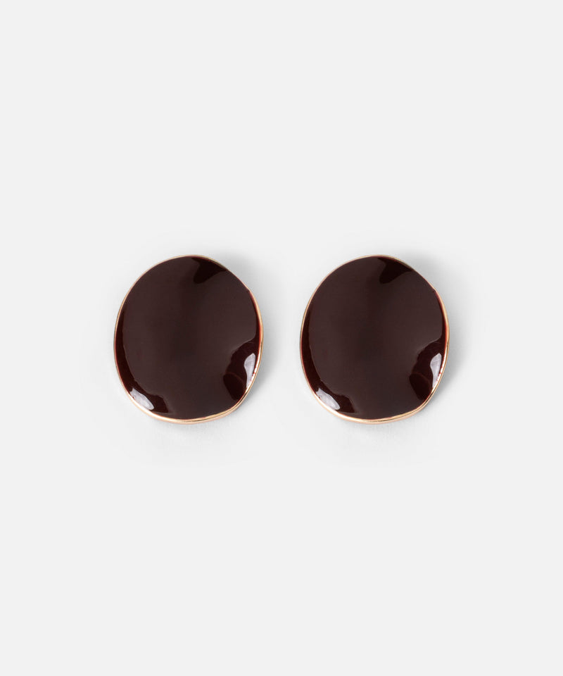 Ipekyol Enamel Earrings Bordoux