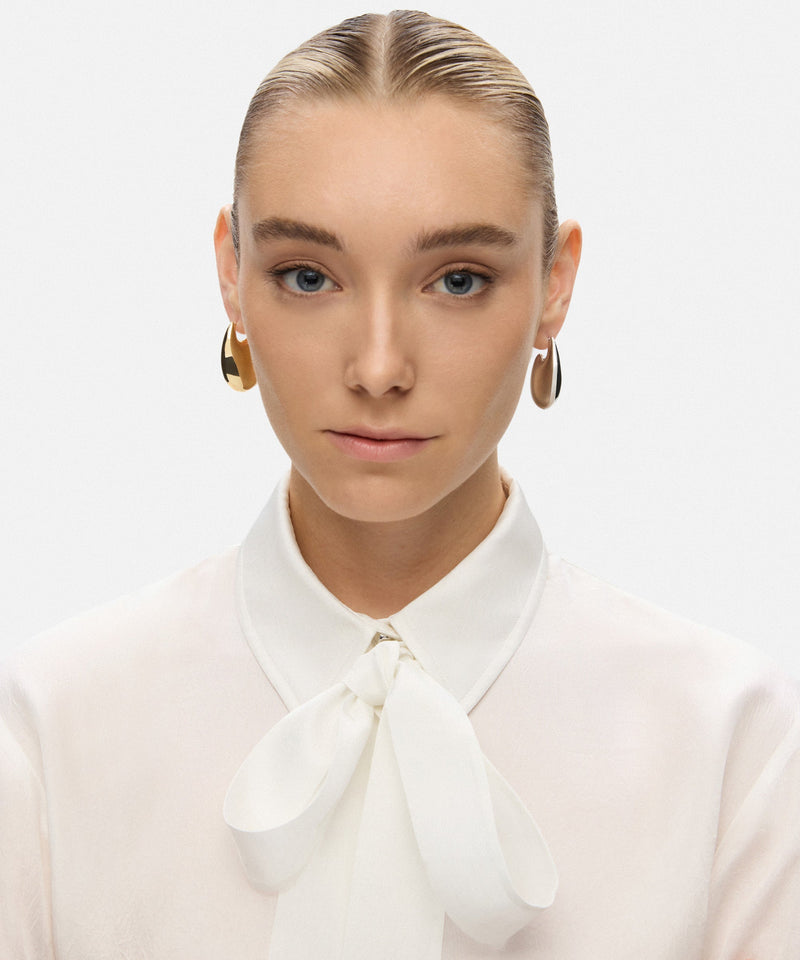 Ipekyol Two-Tone Earrings Set Gold