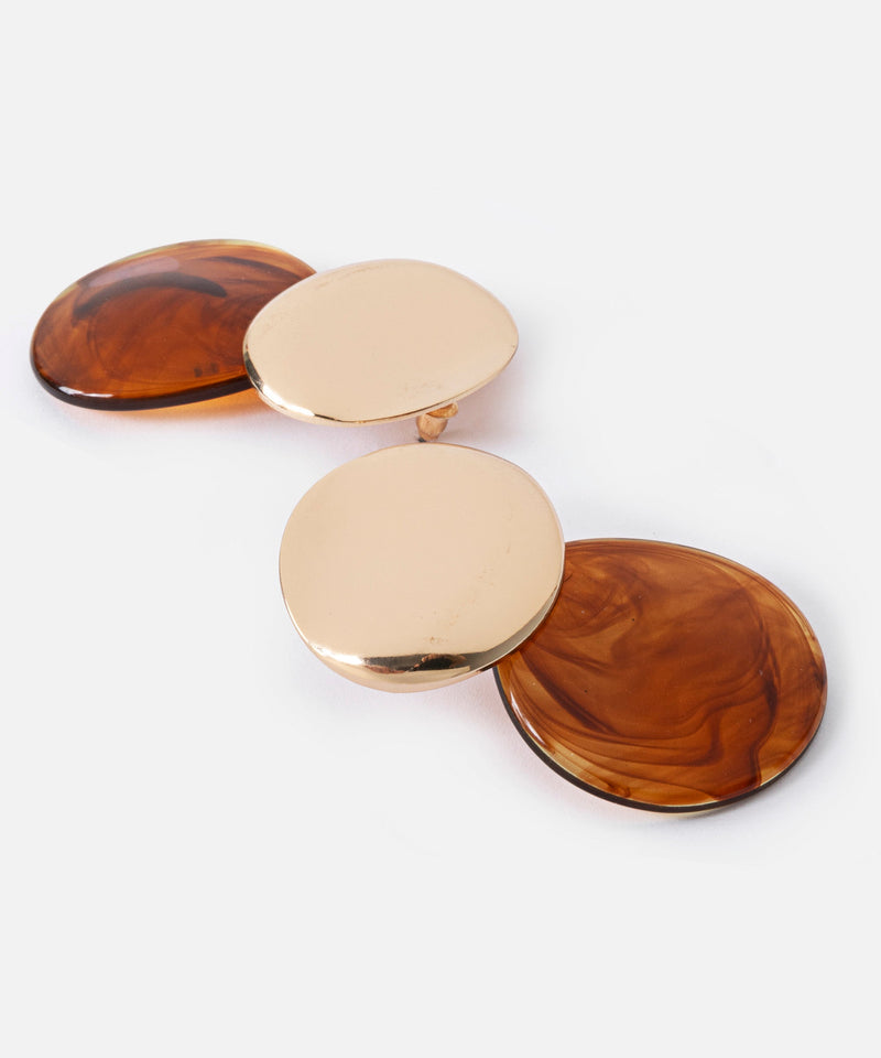 Ipekyol Two-Piece Contrast Earrings Gold