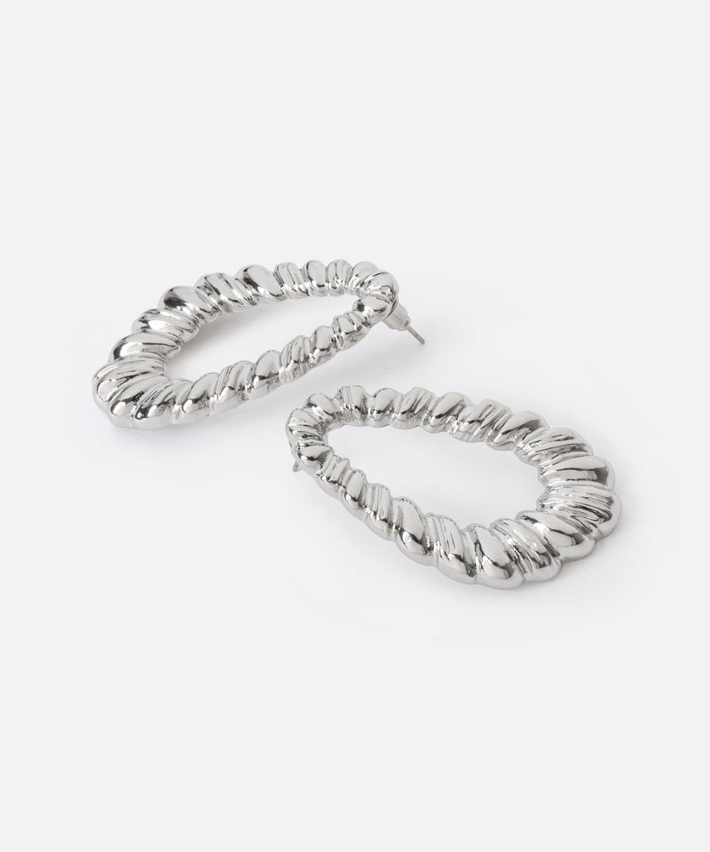 Ipekyol Textured Metal Earrings Silver