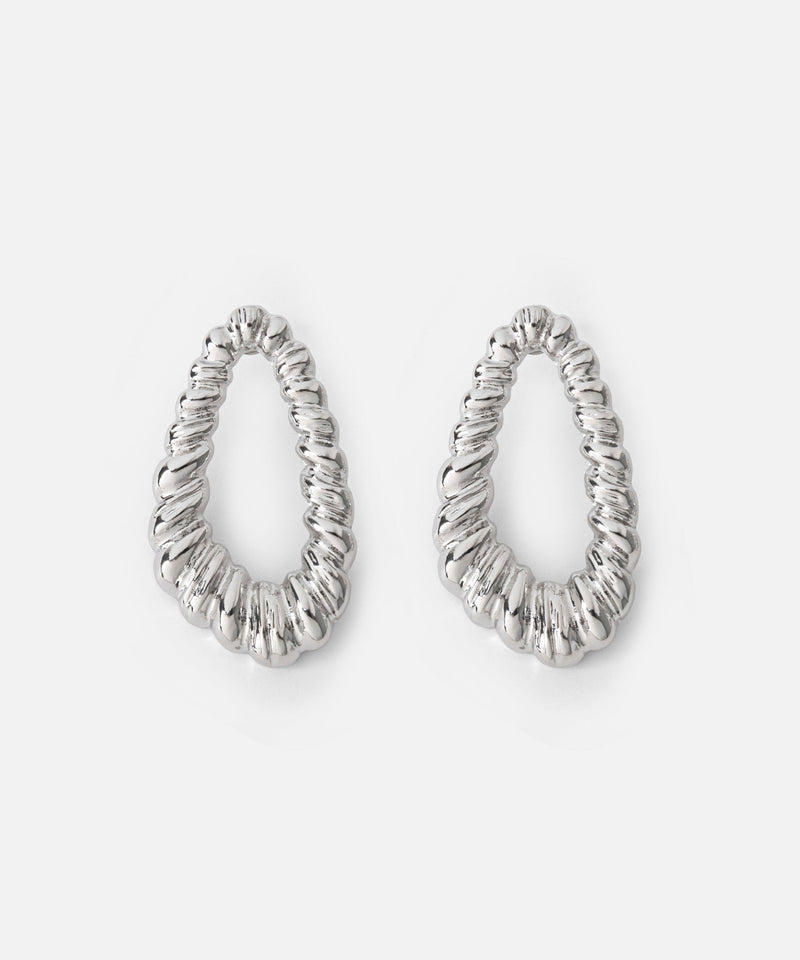 Ipekyol Textured Metal Earrings Silver