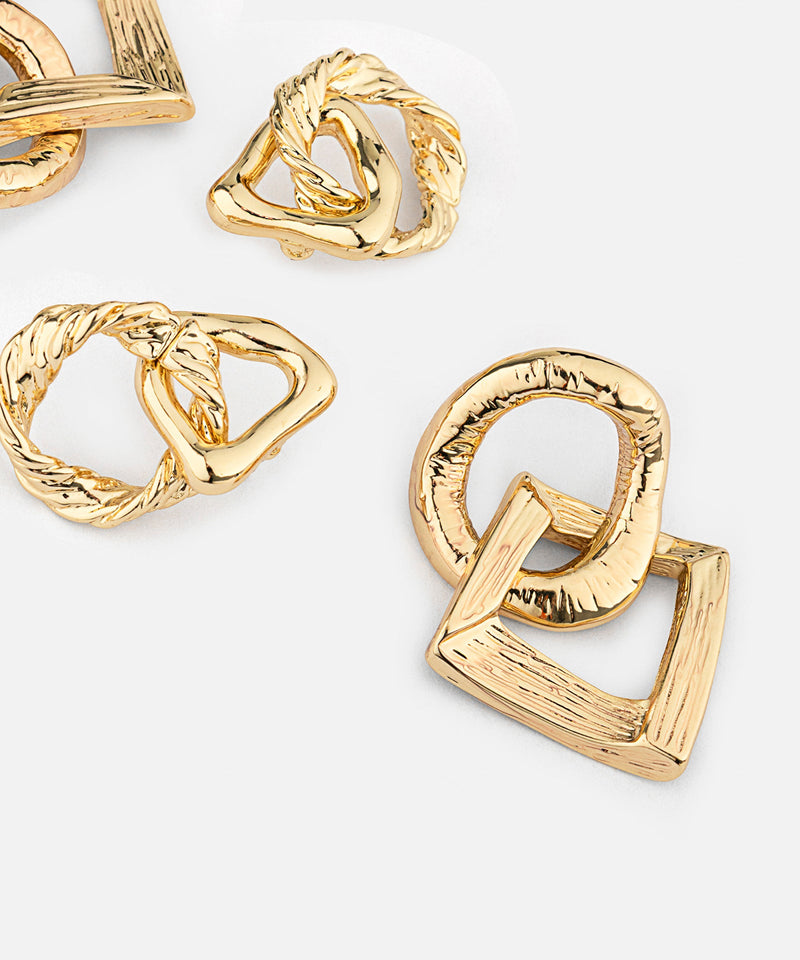 Ipekyol Interlocking Double Earring Set Gold