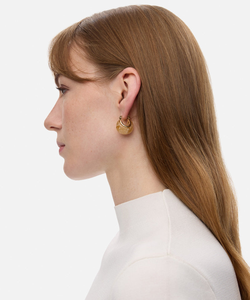 Ipekyol Resin And Oval-Shaped Earrings Set Salmon