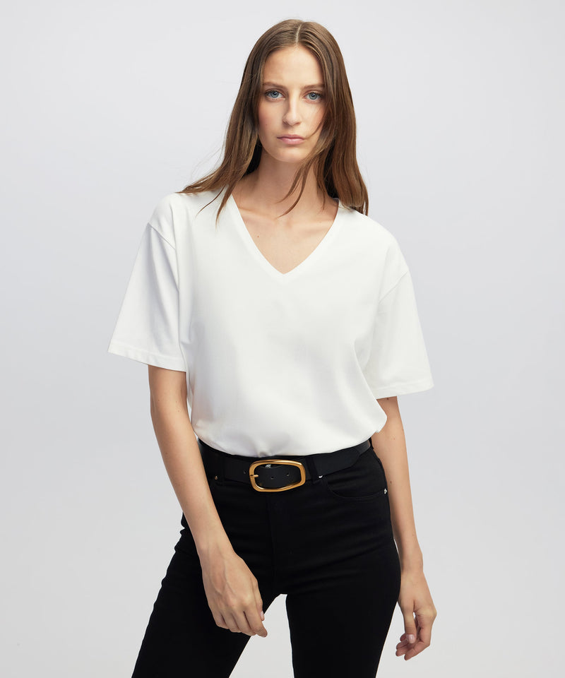 Ipekyol V-Neck T-Shirt Ecru