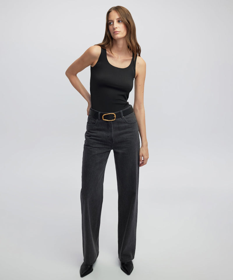 Ipekyol Square Neck Tank Top Black