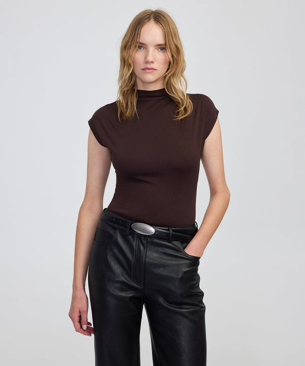 Ipekyol High Neck Bodysuit Brown