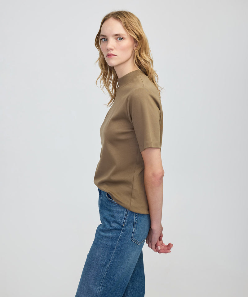 Ipekyol Ribbed Neck T-Shirt Mink