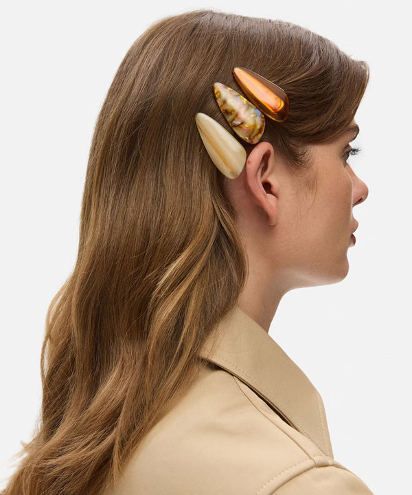 Ipekyol Three-Pack Of Hair Clips Brown