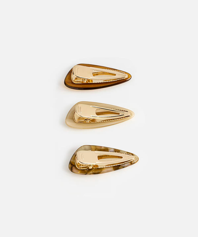 Ipekyol Three-Pack Of Hair Clips Brown