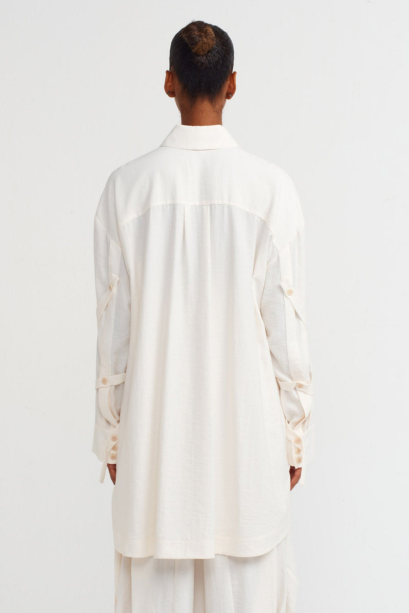 NU Shirt With Ribbon Detail Off White