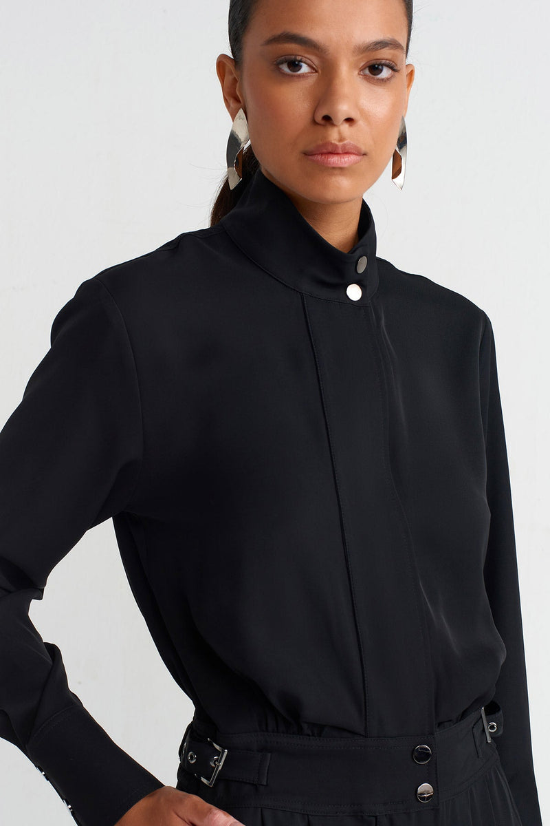 Nu Long Sleeve Elegant Jumpsuit Black