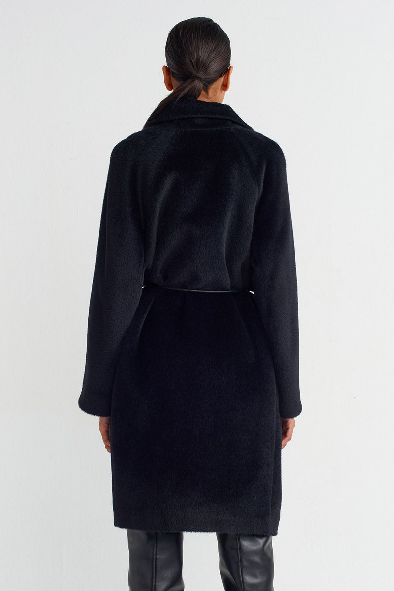 Nu Soft Plush Chic Coat Black