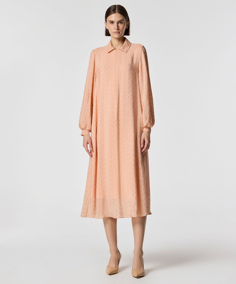 Machka Shiny Textured Dress Salmon