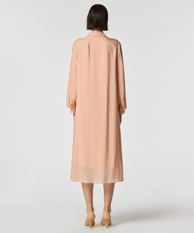 Machka Shiny Textured Dress Salmon