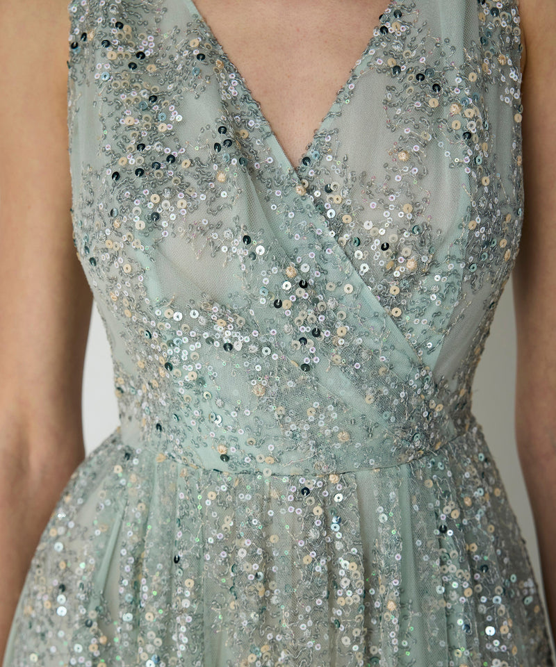 Machka Embroidered Double Breasted Dress Light Blue