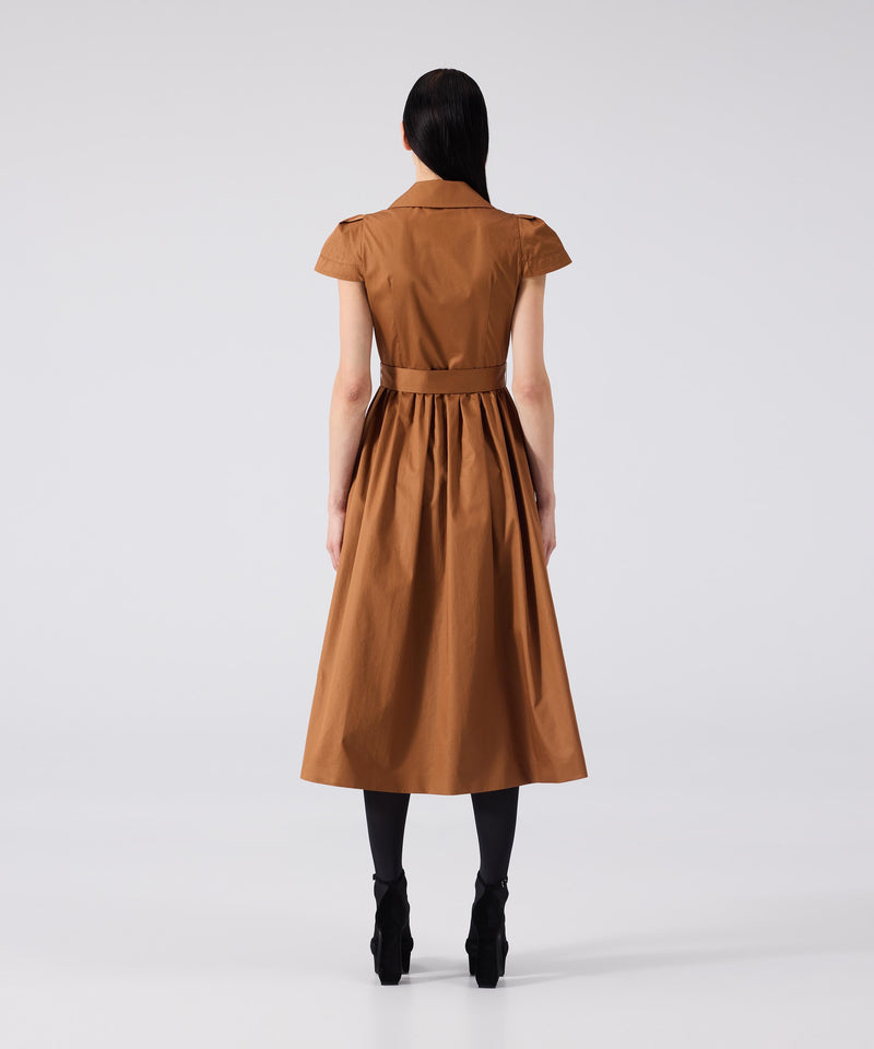 Machka Poplin Dress With Metal Buttons Bronze