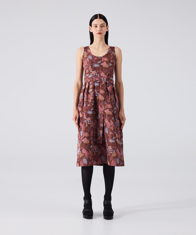 Machka Floral Jacquard Dress Brick