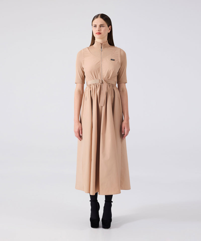 Machka Knitwear Mix Midi Dress Beige