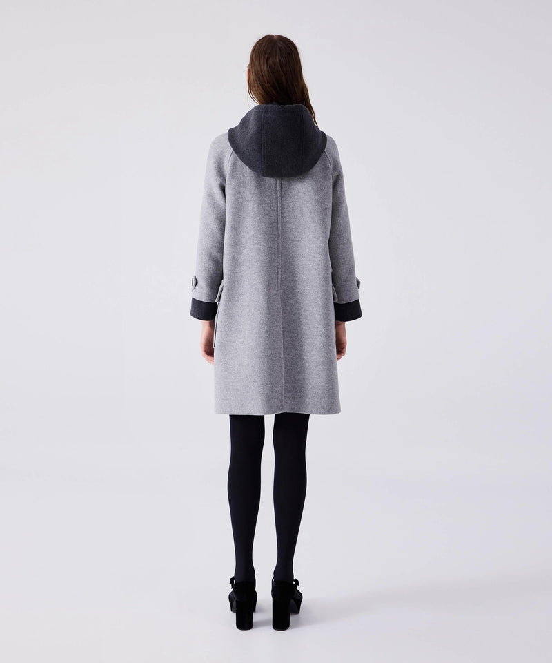 Machka Colorblock Wool And Cashmere Blend Coat Light Grey