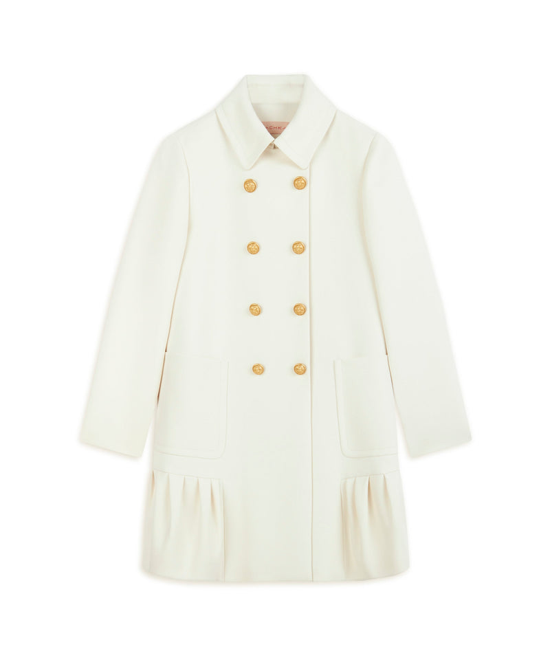 Machka Flounce Topcoat With Metal Buttons
 Ecru