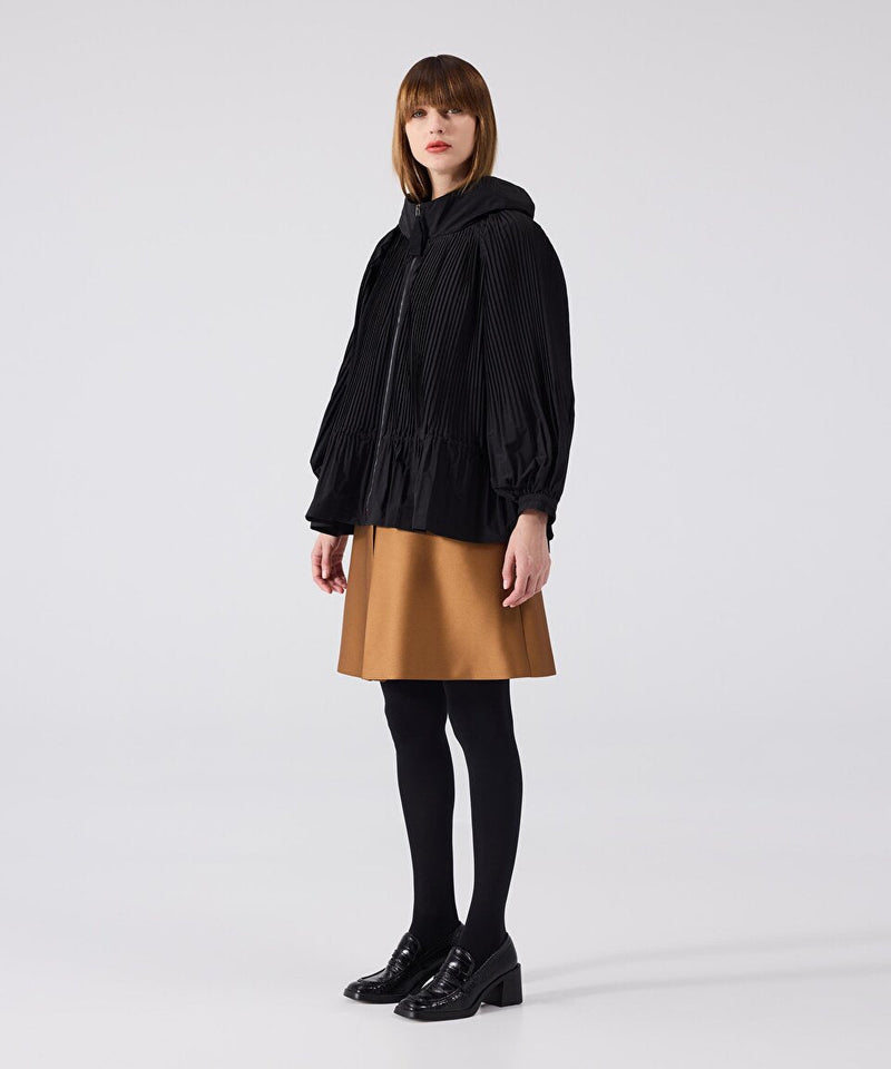 Machka Pleated Coat Black