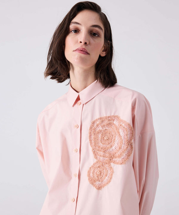 Machka Flower-Embellished Shirt Salmon