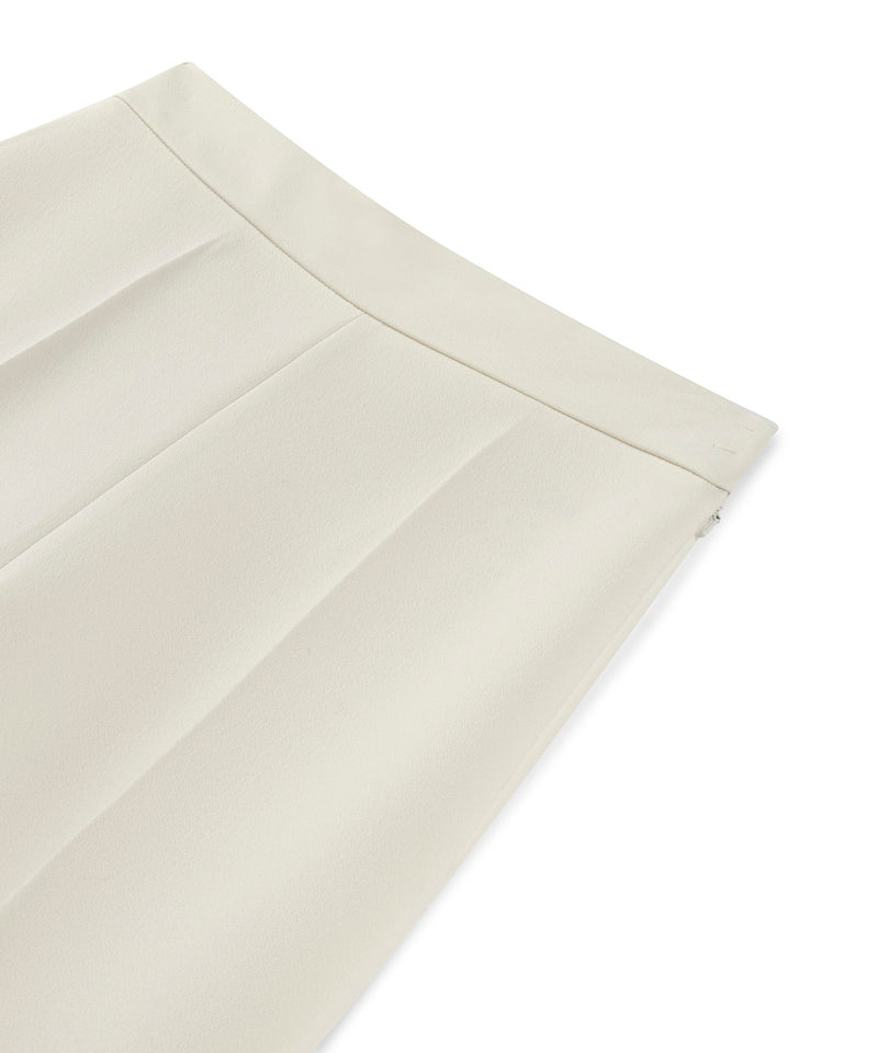 Machka Crepe Wide-Leg Trousers Ecru