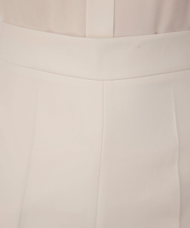 Machka Crepe Wide-Leg Trousers Ecru