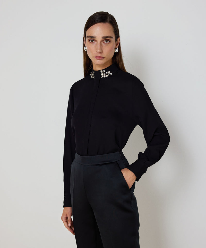 Machka Cigarette Fit Trousers With Crease Black