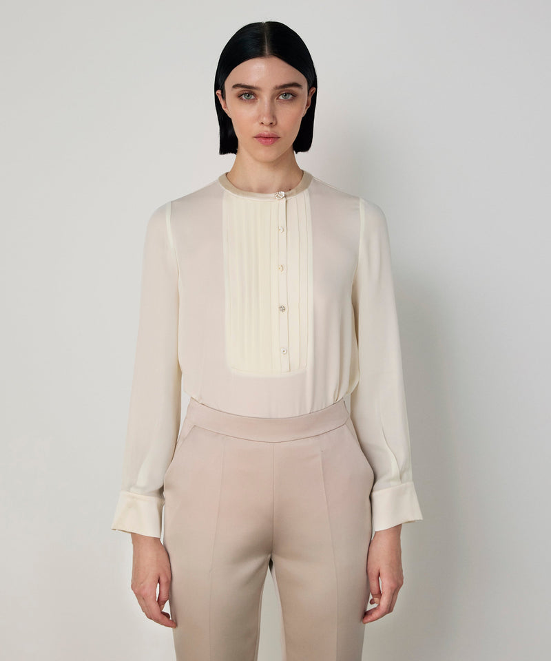 Machka Cigarette Fit Trousers With Crease Champagne