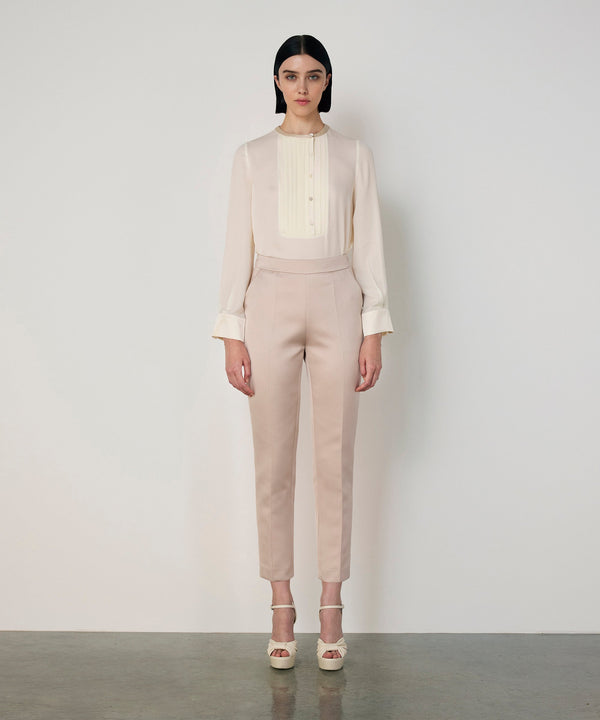 Machka Cigarette Fit Trousers With Crease Champagne