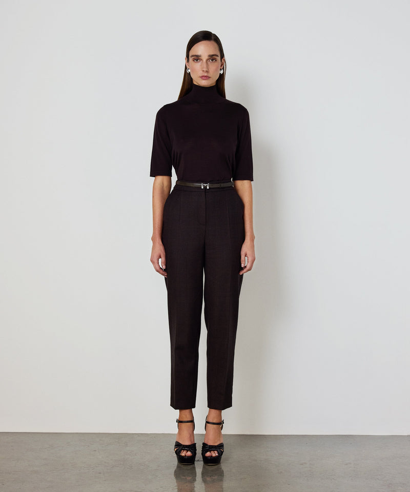 Machka Cigarette-Fit Wool Trousers Dark Brown