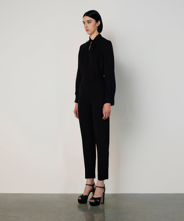 Machka Crepe Cigarette Trousers Black
