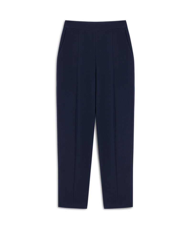 Machka Crepe Cigarette Trousers Navy