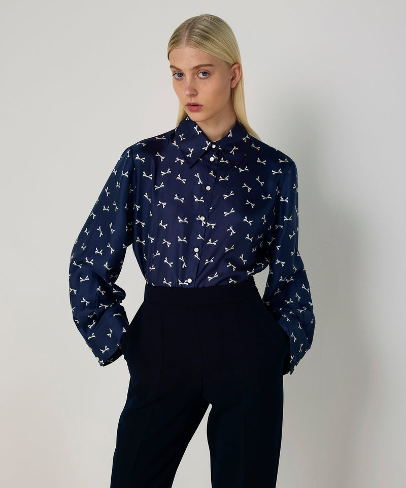 Machka Crepe Cigarette Trousers Navy