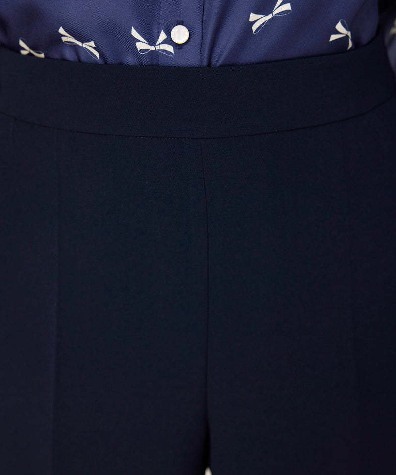 Machka Crepe Cigarette Trousers Navy