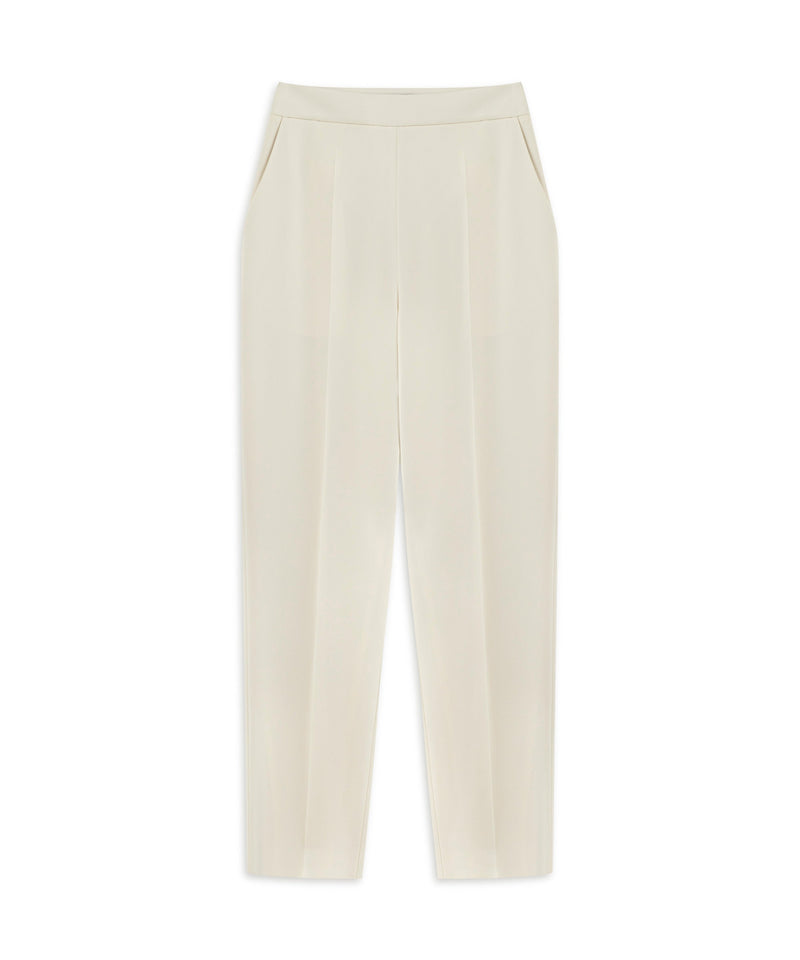 Machka Crepe Trousers With Pockets Ecru
