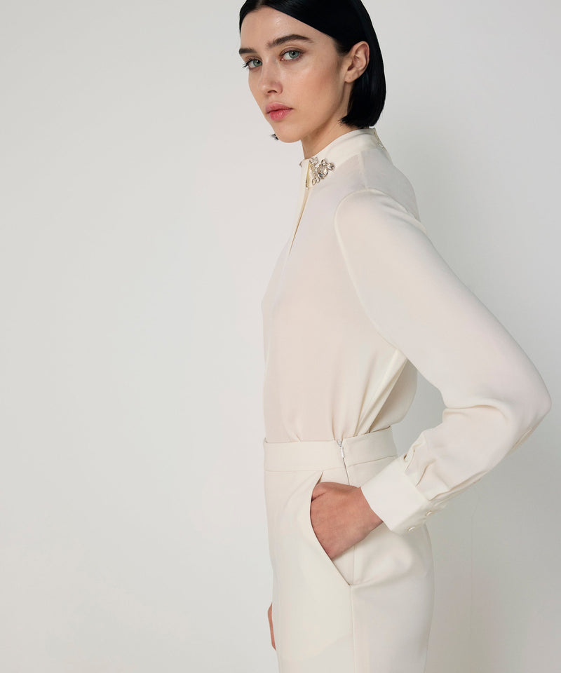 Machka Crepe Trousers With Pockets Ecru