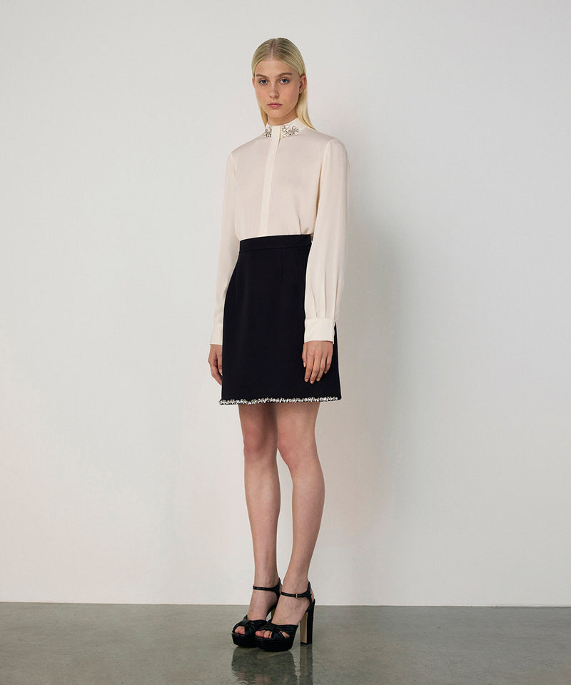Machka Embellished A-Line Skirt Black