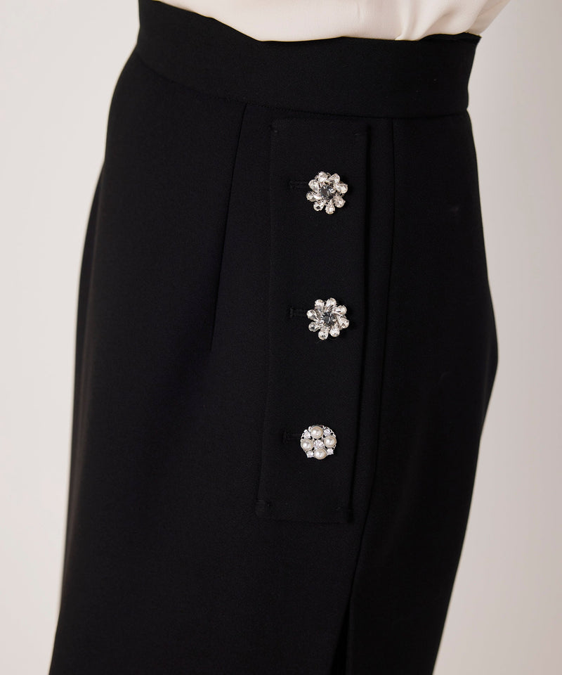 Machka Embellished Pleated Midi Skirt Black