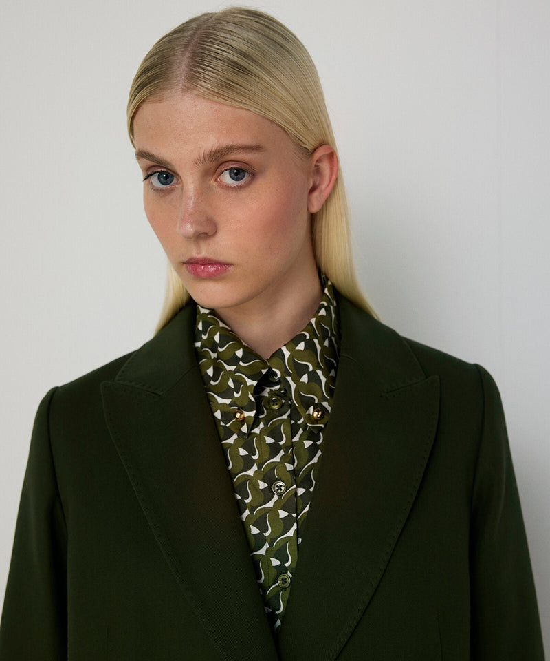 Machka Flap-Pocket Blazer Dark Green