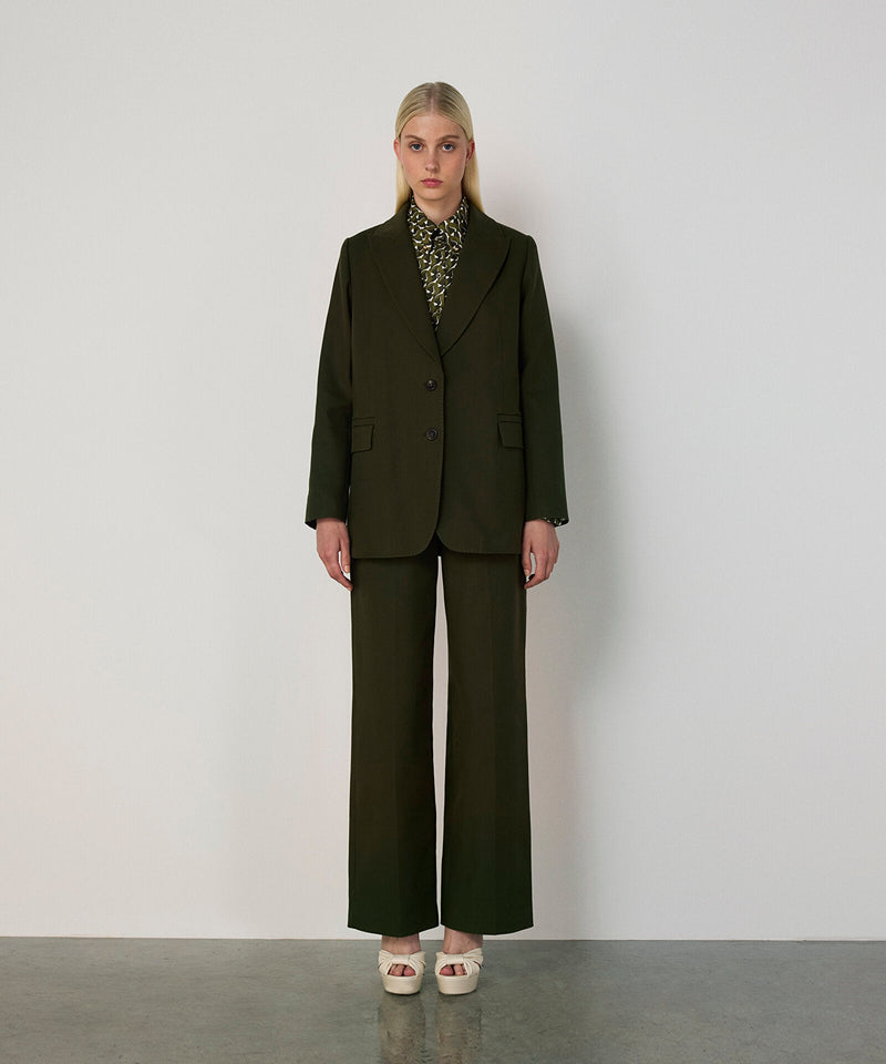 Machka Flap-Pocket Blazer Dark Green