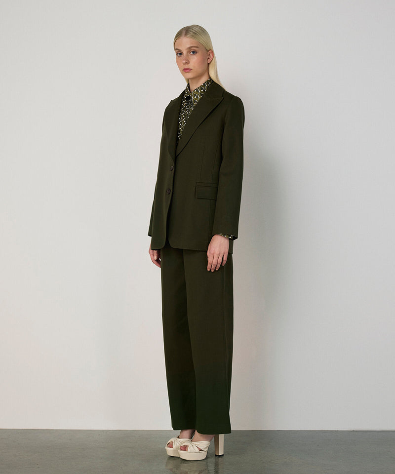Machka Flap-Pocket Blazer Dark Green