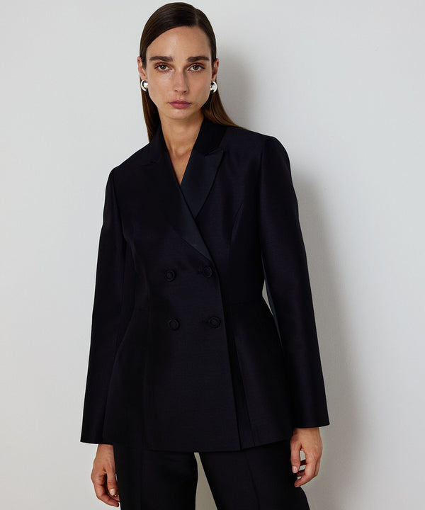 Machka Double-Breasted Blazer Black